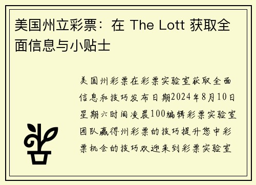 美国州立彩票：在 The Lott 获取全面信息与小贴士